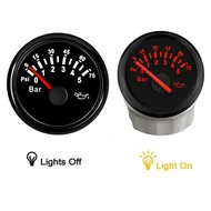 Auto / Boat 52mm 0-5Bar Display Oil Pressure Gauges 0-75Psi Oil Pressure Meters 10-180ohm Input Sign