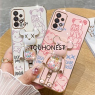 Casing Samsung Galaxy A32 Case Samsung A23 Cassing Samsung A13 Cases Samsung A31 A51 Case Samsung A52 A52S Case Samsung A04S Cover Samsung A53 Case Samsung A03 Case Shockproof Cartoon Anime Graffiti Kaws Bear Stand Cute Phone Case TB