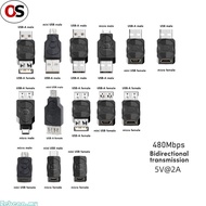 OS  USB2 0 Adapter Micro Mini Male Female Converter Connector USB Changer Adapter for Computer Table