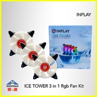 INPLAY Ice Tower RGB FAN 3 in 1 kit V2 2nd Gen Ice One w/ Remote Control & Hub Fans
