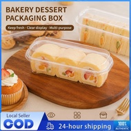 100pcs Transparent Long Cake Box Ice Cream Fruit Cheesekut Boxes Mousse Pudding Tiramisu Packaging B