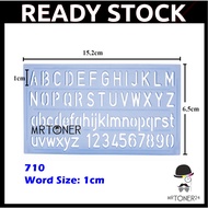 ABC Template Stencil Plate (1cm / 2cm/ 3cm/ 4cm) / Alphabet Stencil Ruler / Number Stencil Ruler / A