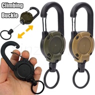Carabiner Hook Backpack Buckle - Hook Tool, Key Holder - Outdoor, Camping, Automatic Retractable Wire Rope - Anti-theft Tactical Keychain, Telescopic Belt Keyring