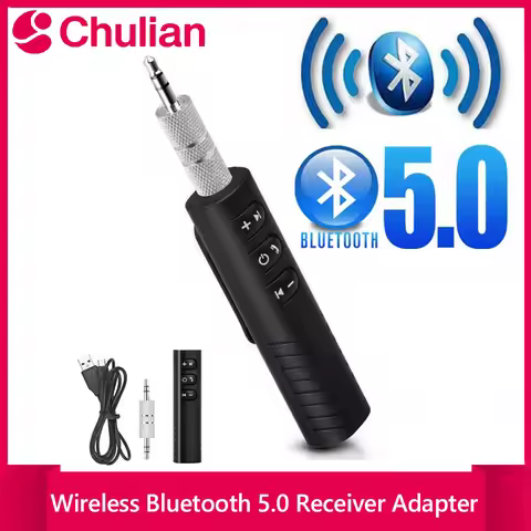 Wireless Bluetooth 5.0 Audio Receiver Adapter 3.5mm Jack Aux A2dp for Car Music Headphones Handsfree