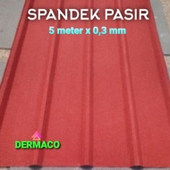 SPANDEK PASIR 4 meter x 0,3 mm ATAP SPANDEK SPANDEK WARNA ROOFDECK