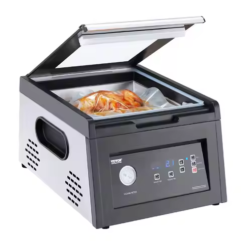 Chamber Vacuum Sealer, 380W Vacuum Pump Power, Sealing Bag Packing Machine For Wet Foods, Meat, Comp