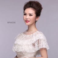 White Bridal Lace Cardigan Bolero Accessories Bpm002