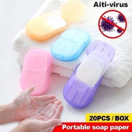 🇲🇾20Pcs/box Anti Virus travel disposable soap tablets boxed soap paper