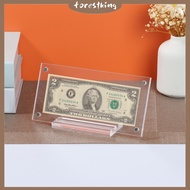2 Pcs Dollar Bill Frame Acrylic Dollar Bill Holder with Base Double Sided Transparent Ticket Display