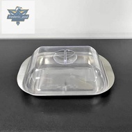 Butter Container - White Butter Fridge Storage Container Butter Storage Box,Metal Butter Box with Li