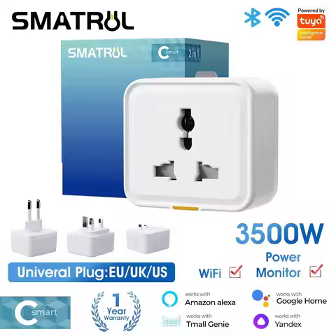Tuya Smart Home Wireless WIFI Plug Socket UK EU US Universal 16A Travel Universal Conversion Socket