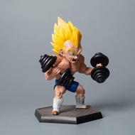 Dragon Ball Muscle Fitness Super Saiyan Son Gohan Son Goku Vegeta Lifting Dumbbell Figure Ornament