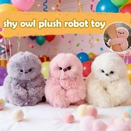 Singing Head Turning Owl Plush Toy 15cm Stuffed Animal With Music Interactive Keychain Bag L0w8