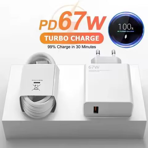 67W Fast USB Charger Quick Charge 3.0 for Xiaomi Mi 14 13 12 Ultra Redmi K70 K60 Note 13 12T 9 Turbo
