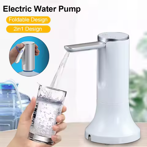Electric Water Gallon Pump Automatic Water Pump 19 Liters Foldable Desktop Water Bottle Pump USB Rec