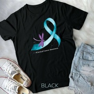 Hippie Dragonfly Teal Ribbon Cervical Cancer Awareness Youth T-Shirt
