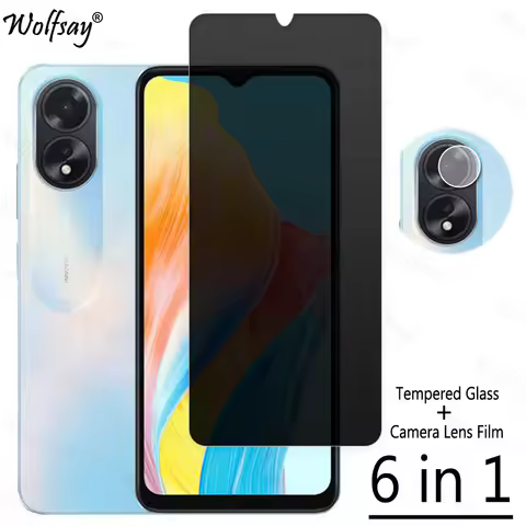 Privacy Screen Protector For Oppo A18 Anti-Spy Tempered Glass For Oppo A18 A38 A79 5G Camera Lens Fi