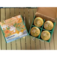 Set Of 4 Ceramic Cups + 4 Pairs Of Chopsticks Flower Rabbit Pattern