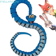 STELLARG Articulated Poseable Snake, 3D Printed Zootropolis Blue Snake, Cartoon Snake Statue Snake G