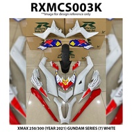 Cover Set Rapido Yamaha XMAX 250 / 300 ( Year 2021 ) Gundam Series (7) White Red Accessories Motor X MAX 250 300 XMAX