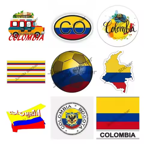Colombia Coat of Arms Map Bumper Sticker Colombia Bogota Flag Seal Football Waterproof Decal Accesso