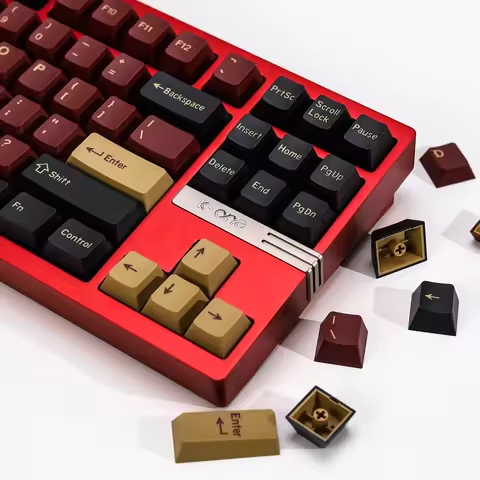 KBDiy Retro GMK Red Samurai PBT Keycap ISO Double Shot Cherry Profile Key Caps For MX Switches Alice