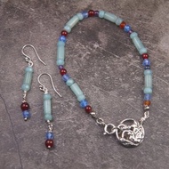 天河石與純銀墜飾組合手串耳環組合