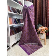 Silk Sarong 3-Shuttle Size 1x2 Meters Five-Color Lamp Pattern Purple Background Code R2Q-PS-0310697