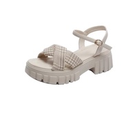 DM SHOPP - SANDAL WEDGES WANITA TALI KOMBINASI PITA LILIT HAK FLATFORM AL 021