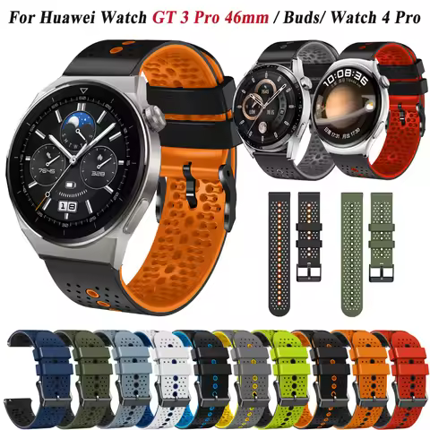 22mm Watchband Strap For Huawei Watch GT 3 Pro 46mm Silicone Band Huawei GT2 Pro GT3 4 46mm Buds Wat