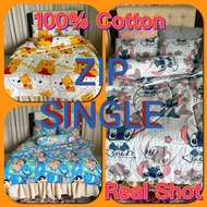 Single ZIP Type Cartoon Cotton Bedsheet / Jenis Zip Cadar / 拉链式单人床单