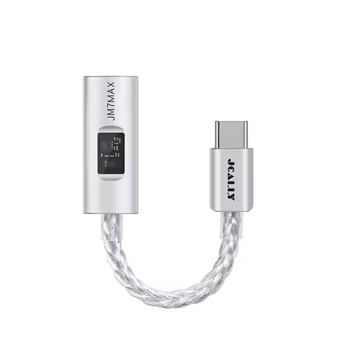 JCALLY JM7MAX Visual HiFi Portable DAC/Amp — Dual-Chip, Ultra-Low Noise with Plug-and-Play for Type-