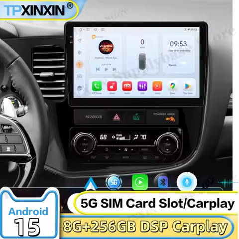 10.1 In Android Car Radio For Mitsubishi Outlander 3 GF0W GG0W 2012~2018 GPS Navigation Stereo Recei