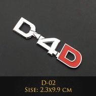 LT AD| 3D Metal D4D Emblem Badge Sticker Decals for Toyota Land Cruiser Yaris Corolla Rav4 Camry Ex 