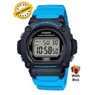 (Unisex) 100% ORIGINAL CASIO W-219H-2A2VDF Blue Color Resin Band Digital Watch