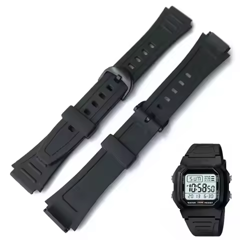 Watch bands For Casio G-Shock W-800H W-217H AQ-S800W Resin Rubber Convex Joint 18mm watch Bracelet w