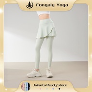 Ready Stock Women's Sports pants Long Skirt Large size High Waist Jumbo Plain Gym Fitness Yoga Runni