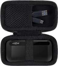 Aenllosi Hard Carrying Case Compatible with Crucial X8 1TB/2TB/4TB/500GB Portable SSD,External External Solid State Drive &amp; USB Cable Organizer(Case Only)