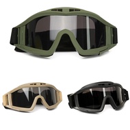Airsoft Tactical Goggles 3 Lens Windproof Dustproof Shooting Motocross Motorcycle Mountaineering Glasses CS Safe Protection