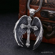 Jewelry Pendant Retro Wings Unique Sterling Silver Wholesale Distressed Thai Silver Pendant Men Cros