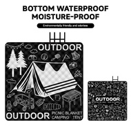 🔥Ready stock🔥Camping Picnic Mat Black Portable Mat Waterproof Outdoor Picnic Mat 2x3m Family Outdoor