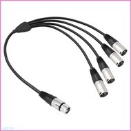 Ahead Professional 3Pin XLR 1 Female To 4 Male Y Splitter Adapters For Equipment