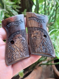 ประกับด้ามไม้พยงแท้ WALTHER PPK/S แกะลายเลเซอร์
