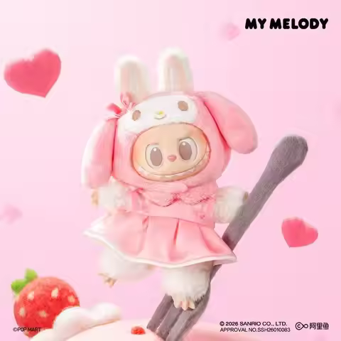 POP MART The Monsters Labubu X Sanrio Family Series Vinyl Plush 100% Original Blind Box Tide Play Co