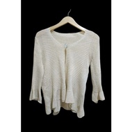 Beige Cream Mesh Knit Cardigan