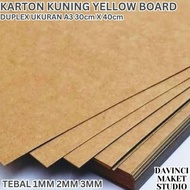 BRL (Yellow) Karton Kuning Bahan Maket 1mm 2mm 3mm A3 30cm x 40cm - Yellow Board Carton Duplex Kerta
