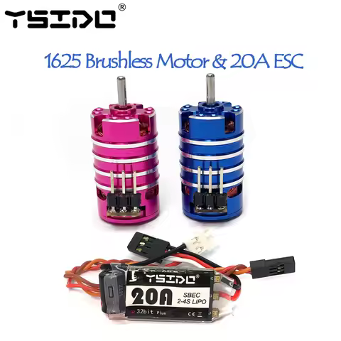 YSIDO 1625 3500KV 6000KV 7500KV 11000KV Brushless Motor w/20A ESC Combo for Wltoys Traxxas RC 1/24 1