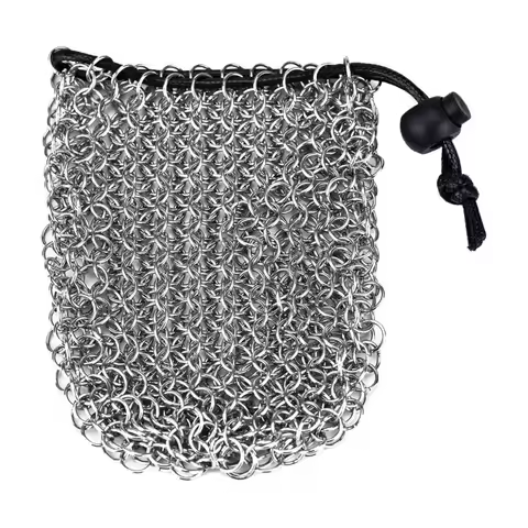 1Pcs Portable Chainmail Dice Bag Stainless Steel Dice Trays Bag Anti-Rust Dice Pouch for Table Dice 