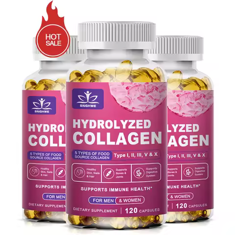 Powerful Hydrolyzed Collagen Capsules with Hyaluronic Acid Antioxidant Skin Hair Nails Health With V