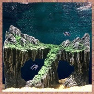R2(QCMY) Resin -Aquarium Decoration Fish Tank Simulated Rock Mountain Ornament Rocks Cave for Fish R